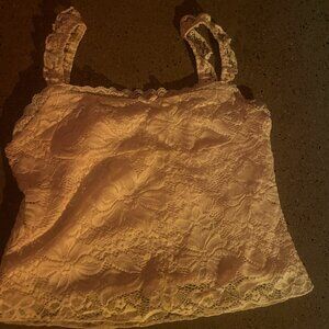 Light yellow lace going out top, size small